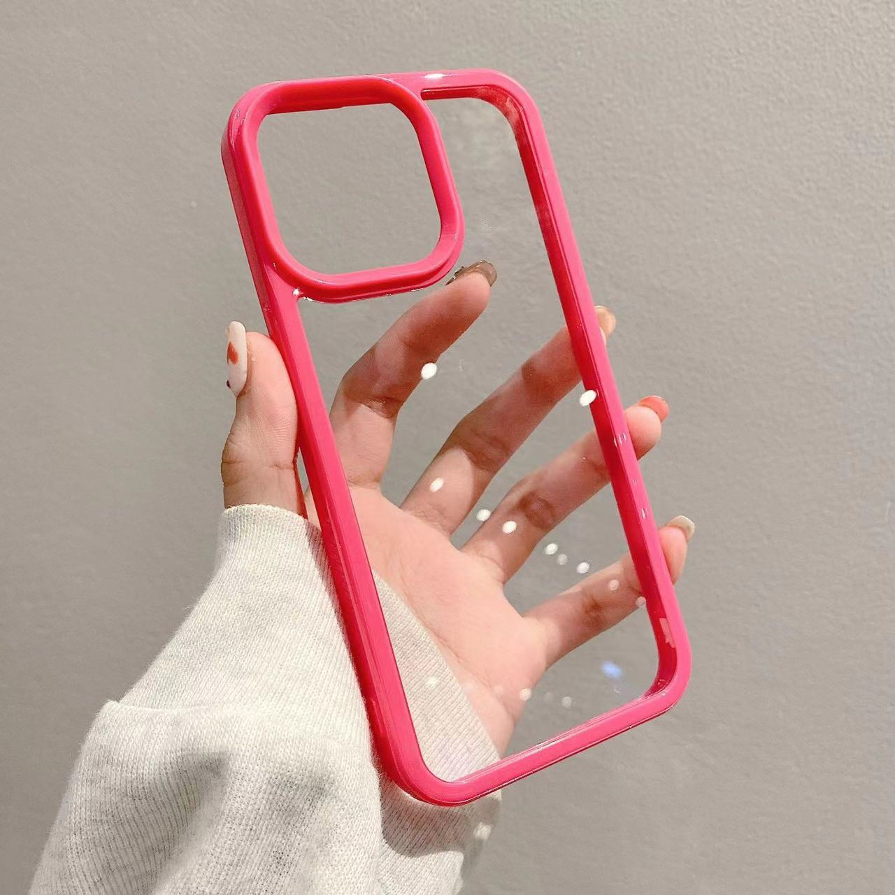 (Certains étuis pour iPhone) Étui de téléphone à périmètre de couleur transparente, étui de téléphone à décoder