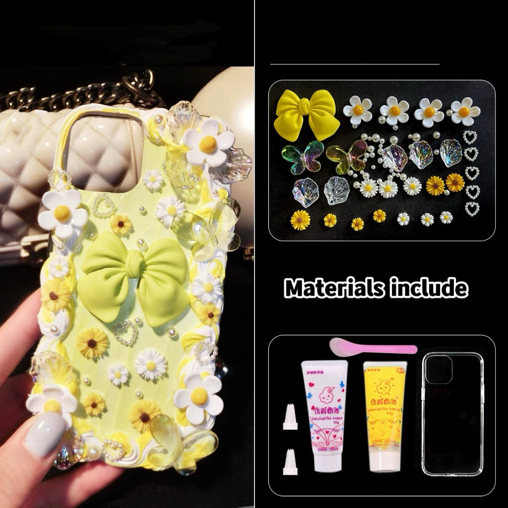 Baroque butterfly flower phone case charms set