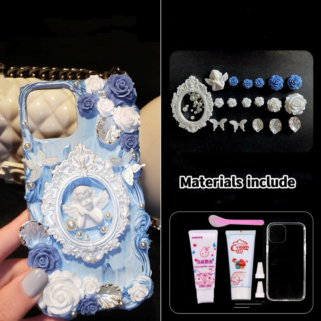 Baroque butterfly flower phone case charms set