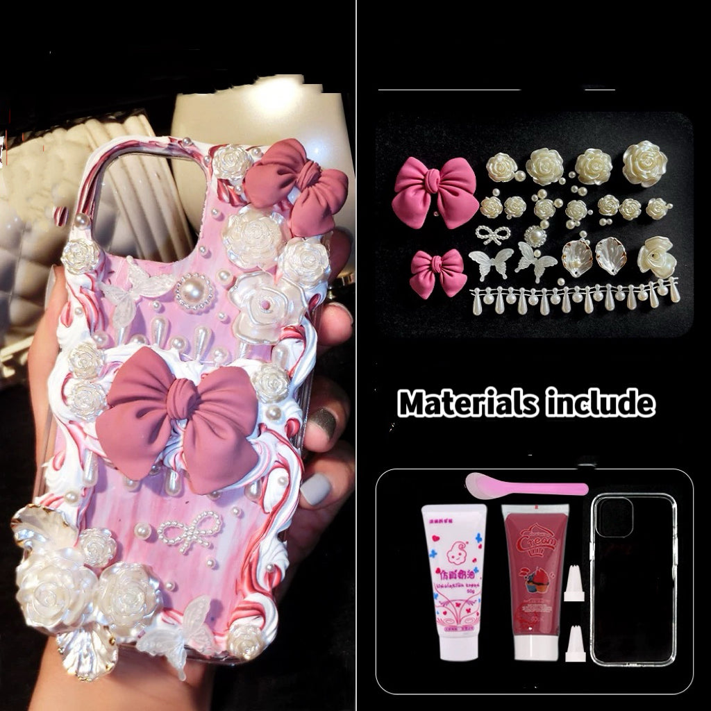 Baroque butterfly flower phone case charms set