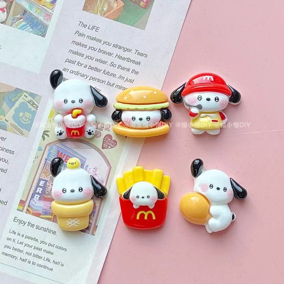 Pochacco Burger and fries charms