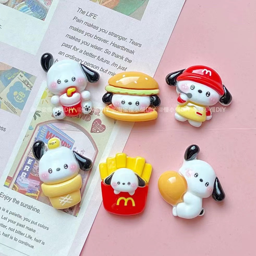 Pochacco Burger and fries charms