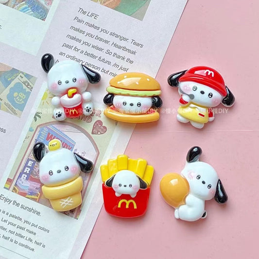 Pochacco Burger and fries charms