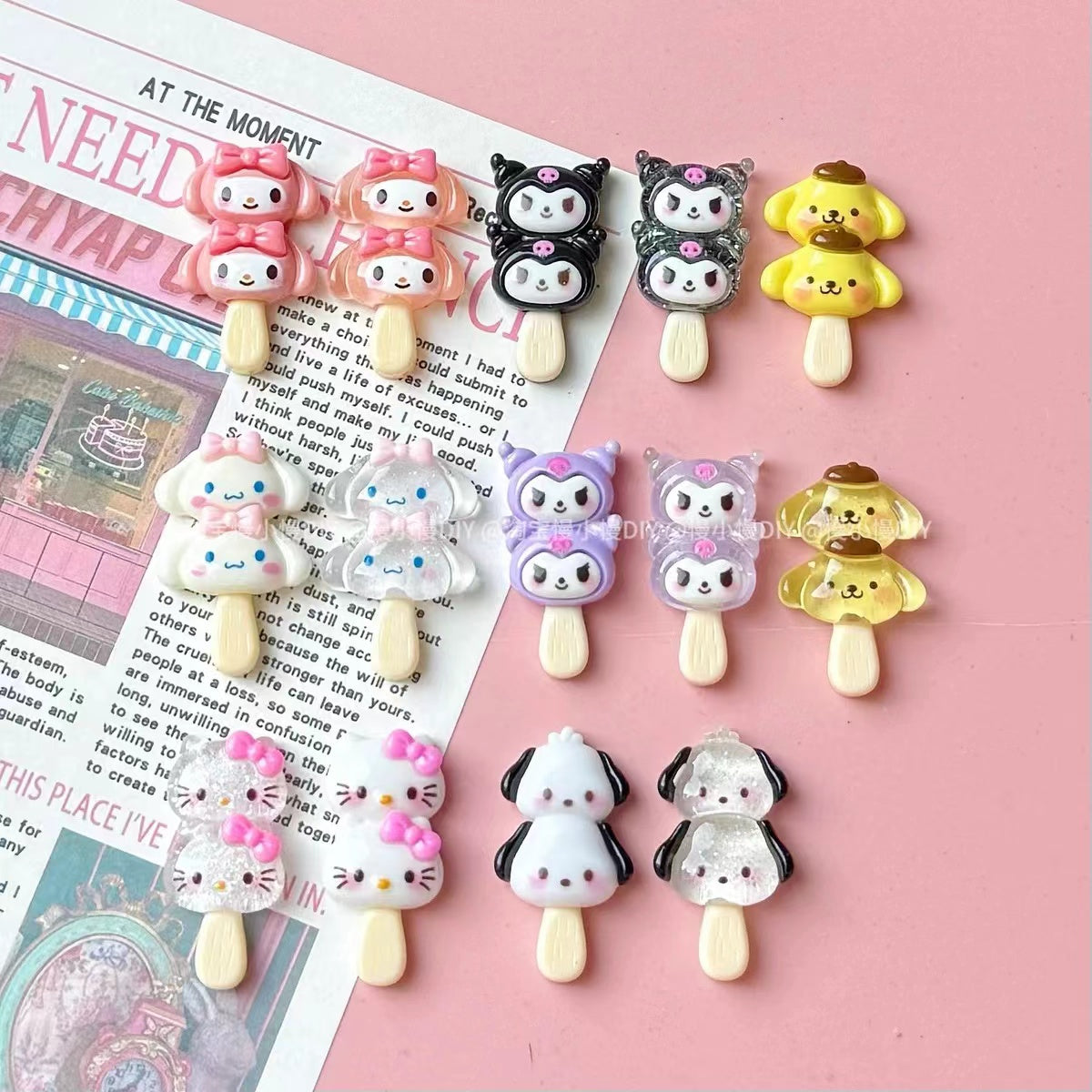 Transparent fine flash string Sanrio charms