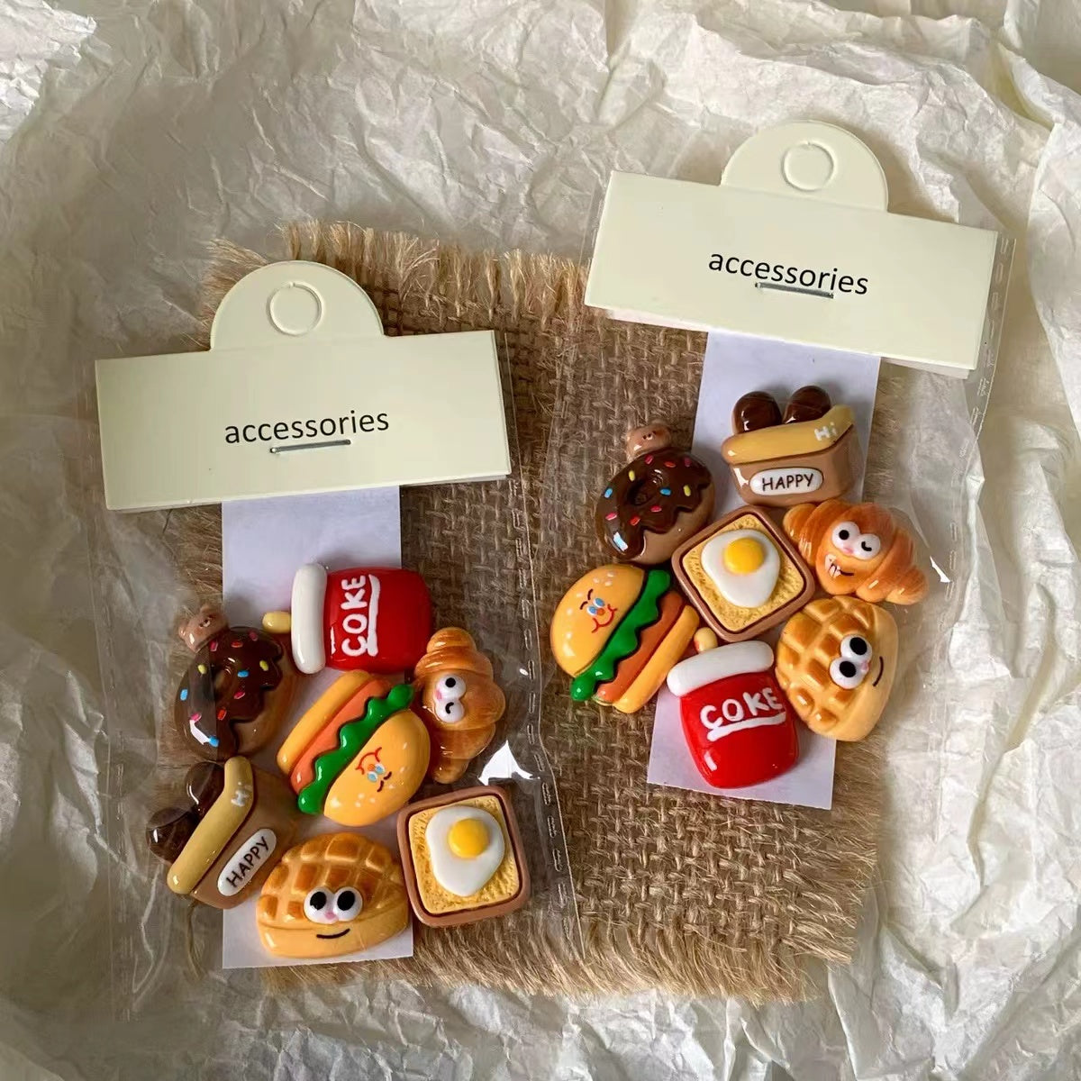 Emoji Burger Coke charms