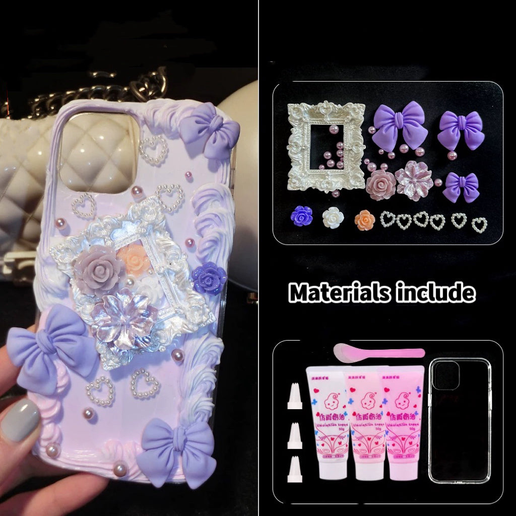 Baroque butterfly flower phone case charms set