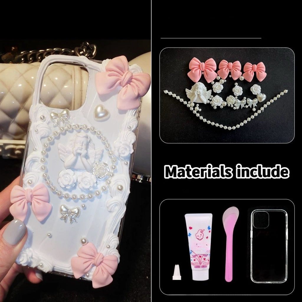 Baroque butterfly flower phone case charms set