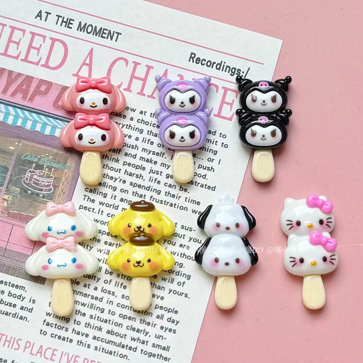 Transparent fine flash string Sanrio charms